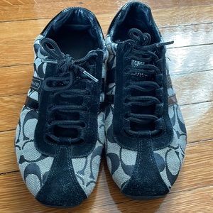 Black and gray coach sneakers